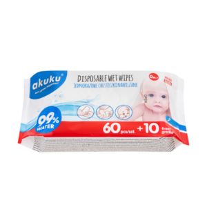 AKUKU A0031 Jednorazowe chusteczki nawilżane wodą 70 szt